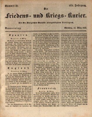 Der Friedens- u. Kriegs-Kurier (Nürnberger Friedens- und Kriegs-Kurier) Donnerstag 26. März 1835