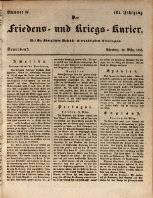 Der Friedens- u. Kriegs-Kurier (Nürnberger Friedens- und Kriegs-Kurier) Samstag 28. März 1835