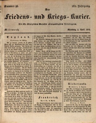 Der Friedens- u. Kriegs-Kurier (Nürnberger Friedens- und Kriegs-Kurier) Mittwoch 8. April 1835