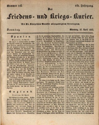 Der Friedens- u. Kriegs-Kurier (Nürnberger Friedens- und Kriegs-Kurier) Sonntag 26. April 1835