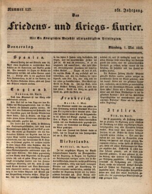 Der Friedens- u. Kriegs-Kurier (Nürnberger Friedens- und Kriegs-Kurier) Donnerstag 7. Mai 1835