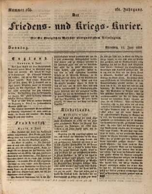 Der Friedens- u. Kriegs-Kurier (Nürnberger Friedens- und Kriegs-Kurier) Sonntag 14. Juni 1835