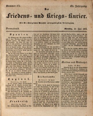 Der Friedens- u. Kriegs-Kurier (Nürnberger Friedens- und Kriegs-Kurier) Samstag 20. Juni 1835