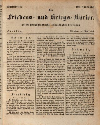 Der Friedens- u. Kriegs-Kurier (Nürnberger Friedens- und Kriegs-Kurier) Freitag 26. Juni 1835