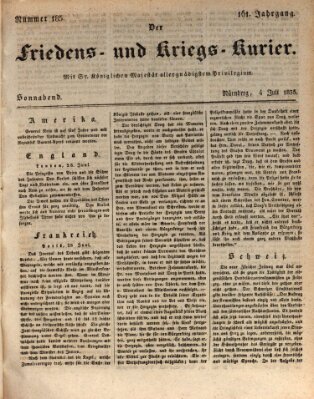 Der Friedens- u. Kriegs-Kurier (Nürnberger Friedens- und Kriegs-Kurier) Samstag 4. Juli 1835