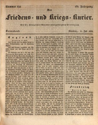 Der Friedens- u. Kriegs-Kurier (Nürnberger Friedens- und Kriegs-Kurier) Samstag 11. Juli 1835