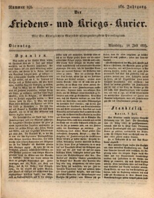 Der Friedens- u. Kriegs-Kurier (Nürnberger Friedens- und Kriegs-Kurier) Dienstag 14. Juli 1835