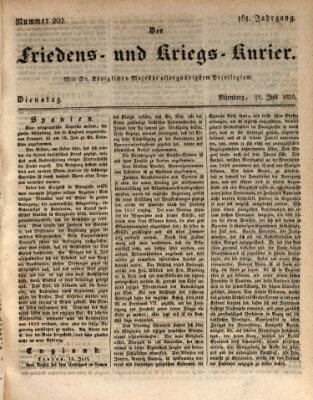 Der Friedens- u. Kriegs-Kurier (Nürnberger Friedens- und Kriegs-Kurier) Dienstag 21. Juli 1835