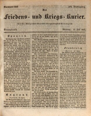 Der Friedens- u. Kriegs-Kurier (Nürnberger Friedens- und Kriegs-Kurier) Samstag 25. Juli 1835