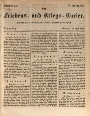 Der Friedens- u. Kriegs-Kurier (Nürnberger Friedens- und Kriegs-Kurier) Dienstag 28. Juli 1835