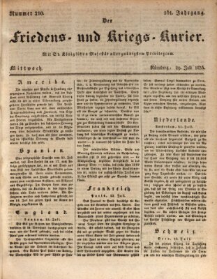 Der Friedens- u. Kriegs-Kurier (Nürnberger Friedens- und Kriegs-Kurier) Mittwoch 29. Juli 1835