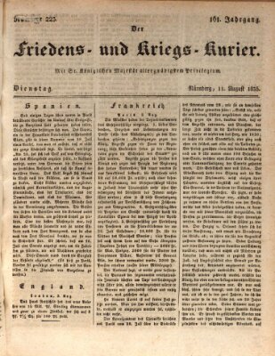 Der Friedens- u. Kriegs-Kurier (Nürnberger Friedens- und Kriegs-Kurier) Dienstag 11. August 1835