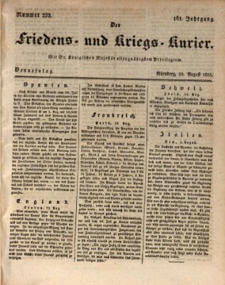 Der Friedens- u. Kriegs-Kurier (Nürnberger Friedens- und Kriegs-Kurier) Donnerstag 20. August 1835