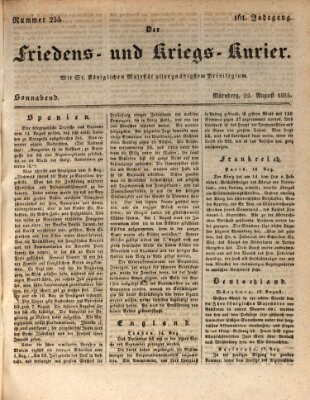 Der Friedens- u. Kriegs-Kurier (Nürnberger Friedens- und Kriegs-Kurier) Samstag 22. August 1835