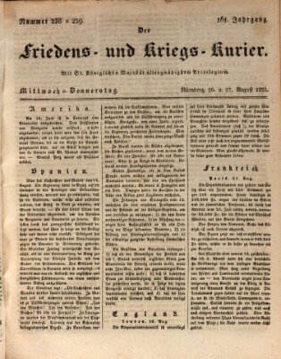 Der Friedens- u. Kriegs-Kurier (Nürnberger Friedens- und Kriegs-Kurier) Donnerstag 27. August 1835