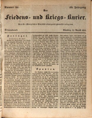 Der Friedens- u. Kriegs-Kurier (Nürnberger Friedens- und Kriegs-Kurier) Samstag 29. August 1835