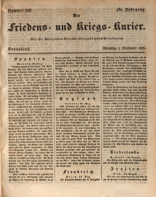 Der Friedens- u. Kriegs-Kurier (Nürnberger Friedens- und Kriegs-Kurier) Samstag 5. September 1835