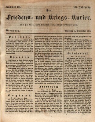 Der Friedens- u. Kriegs-Kurier (Nürnberger Friedens- und Kriegs-Kurier) Dienstag 8. September 1835