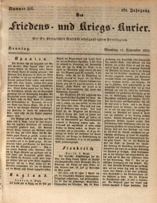 Der Friedens- u. Kriegs-Kurier (Nürnberger Friedens- und Kriegs-Kurier) Sonntag 13. September 1835