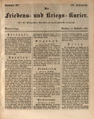 Der Friedens- u. Kriegs-Kurier (Nürnberger Friedens- und Kriegs-Kurier) Donnerstag 24. September 1835