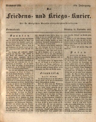 Der Friedens- u. Kriegs-Kurier (Nürnberger Friedens- und Kriegs-Kurier) Samstag 26. September 1835