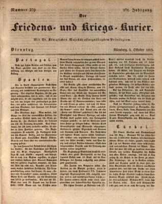 Der Friedens- u. Kriegs-Kurier (Nürnberger Friedens- und Kriegs-Kurier) Dienstag 6. Oktober 1835