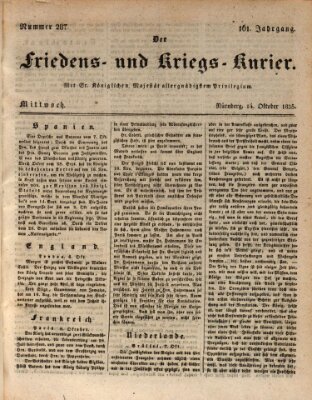 Der Friedens- u. Kriegs-Kurier (Nürnberger Friedens- und Kriegs-Kurier) Mittwoch 14. Oktober 1835
