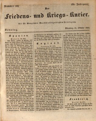 Der Friedens- u. Kriegs-Kurier (Nürnberger Friedens- und Kriegs-Kurier) Sonntag 25. Oktober 1835