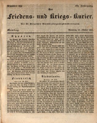 Der Friedens- u. Kriegs-Kurier (Nürnberger Friedens- und Kriegs-Kurier) Montag 26. Oktober 1835