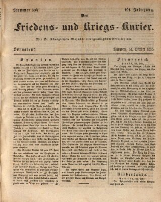 Der Friedens- u. Kriegs-Kurier (Nürnberger Friedens- und Kriegs-Kurier) Samstag 31. Oktober 1835