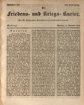 Der Friedens- u. Kriegs-Kurier (Nürnberger Friedens- und Kriegs-Kurier) Montag 30. November 1835