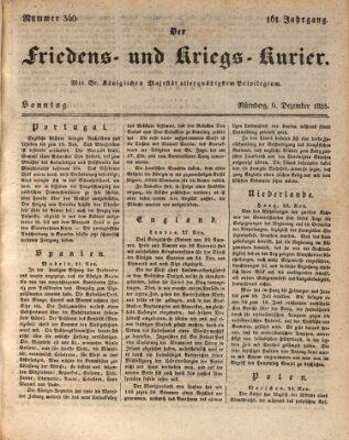 Der Friedens- u. Kriegs-Kurier (Nürnberger Friedens- und Kriegs-Kurier) Sonntag 6. Dezember 1835