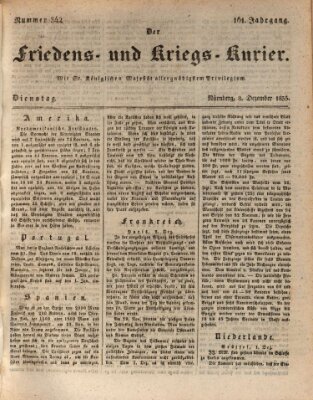 Der Friedens- u. Kriegs-Kurier (Nürnberger Friedens- und Kriegs-Kurier) Dienstag 8. Dezember 1835