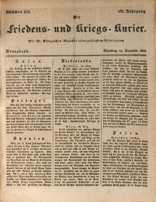 Der Friedens- u. Kriegs-Kurier (Nürnberger Friedens- und Kriegs-Kurier) Samstag 19. Dezember 1835