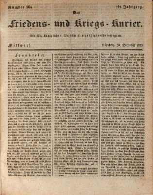 Der Friedens- u. Kriegs-Kurier (Nürnberger Friedens- und Kriegs-Kurier) Mittwoch 30. Dezember 1835