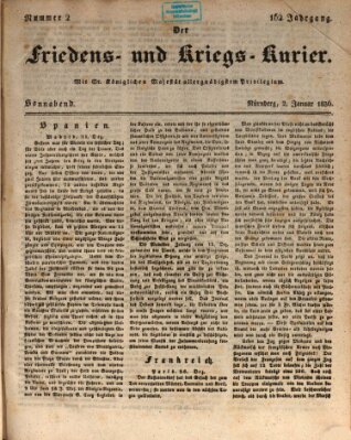 Der Friedens- u. Kriegs-Kurier (Nürnberger Friedens- und Kriegs-Kurier) Samstag 2. Januar 1836