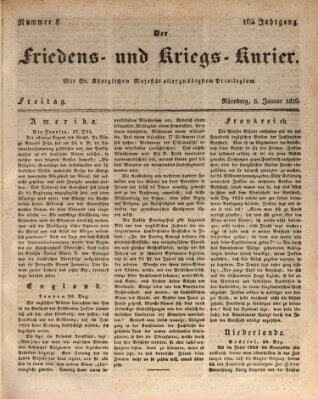 Der Friedens- u. Kriegs-Kurier (Nürnberger Friedens- und Kriegs-Kurier) Freitag 8. Januar 1836