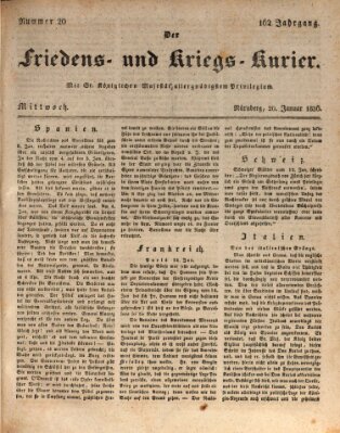 Der Friedens- u. Kriegs-Kurier (Nürnberger Friedens- und Kriegs-Kurier) Mittwoch 20. Januar 1836