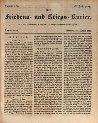 Der Friedens- u. Kriegs-Kurier (Nürnberger Friedens- und Kriegs-Kurier) Samstag 30. Januar 1836