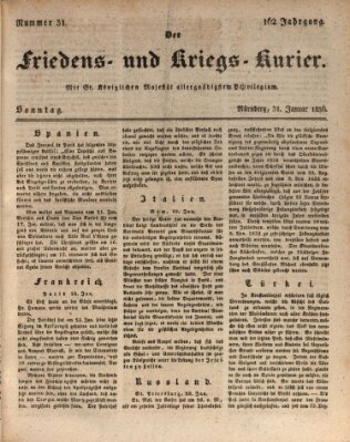 Der Friedens- u. Kriegs-Kurier (Nürnberger Friedens- und Kriegs-Kurier) Sonntag 31. Januar 1836