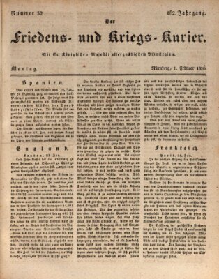 Der Friedens- u. Kriegs-Kurier (Nürnberger Friedens- und Kriegs-Kurier) Montag 1. Februar 1836