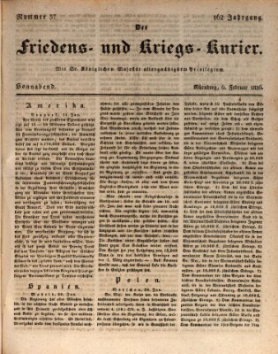 Der Friedens- u. Kriegs-Kurier (Nürnberger Friedens- und Kriegs-Kurier) Samstag 6. Februar 1836