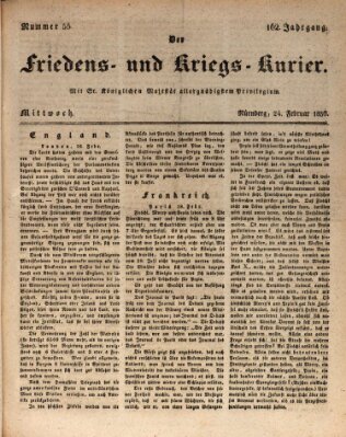 Der Friedens- u. Kriegs-Kurier (Nürnberger Friedens- und Kriegs-Kurier) Mittwoch 24. Februar 1836