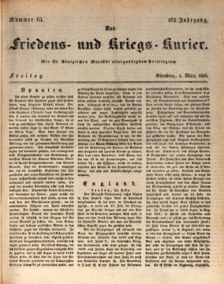 Der Friedens- u. Kriegs-Kurier (Nürnberger Friedens- und Kriegs-Kurier) Freitag 4. März 1836