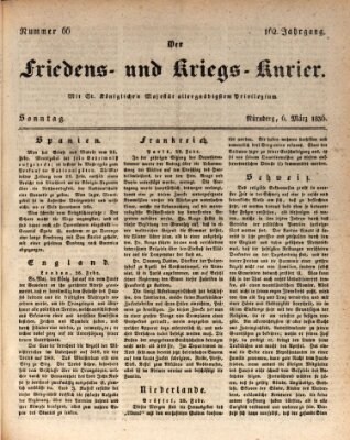 Der Friedens- u. Kriegs-Kurier (Nürnberger Friedens- und Kriegs-Kurier) Sonntag 6. März 1836