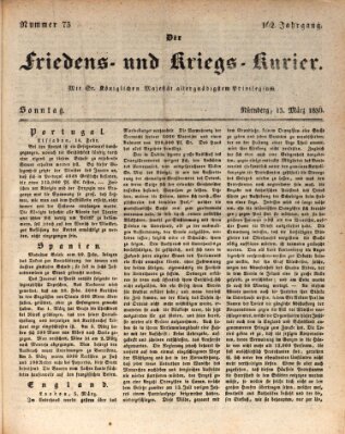 Der Friedens- u. Kriegs-Kurier (Nürnberger Friedens- und Kriegs-Kurier) Sonntag 13. März 1836