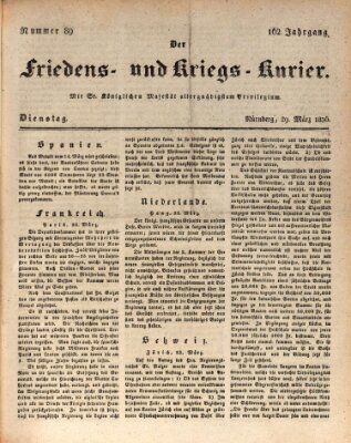 Der Friedens- u. Kriegs-Kurier (Nürnberger Friedens- und Kriegs-Kurier) Dienstag 29. März 1836