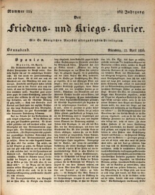 Der Friedens- u. Kriegs-Kurier (Nürnberger Friedens- und Kriegs-Kurier) Samstag 23. April 1836