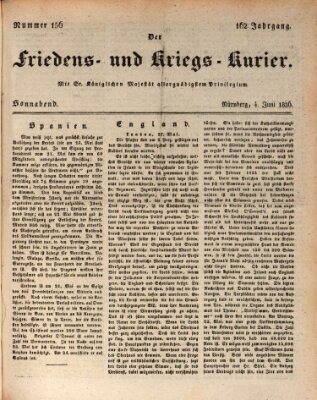 Der Friedens- u. Kriegs-Kurier (Nürnberger Friedens- und Kriegs-Kurier) Samstag 4. Juni 1836