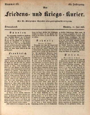 Der Friedens- u. Kriegs-Kurier (Nürnberger Friedens- und Kriegs-Kurier) Samstag 11. Juni 1836